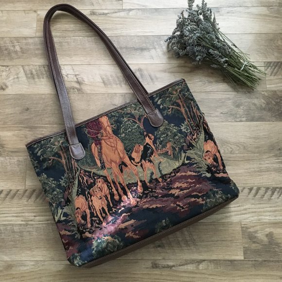 90s Vintage Berkley Tapestry Hunting Tote - Picture 2 of 15